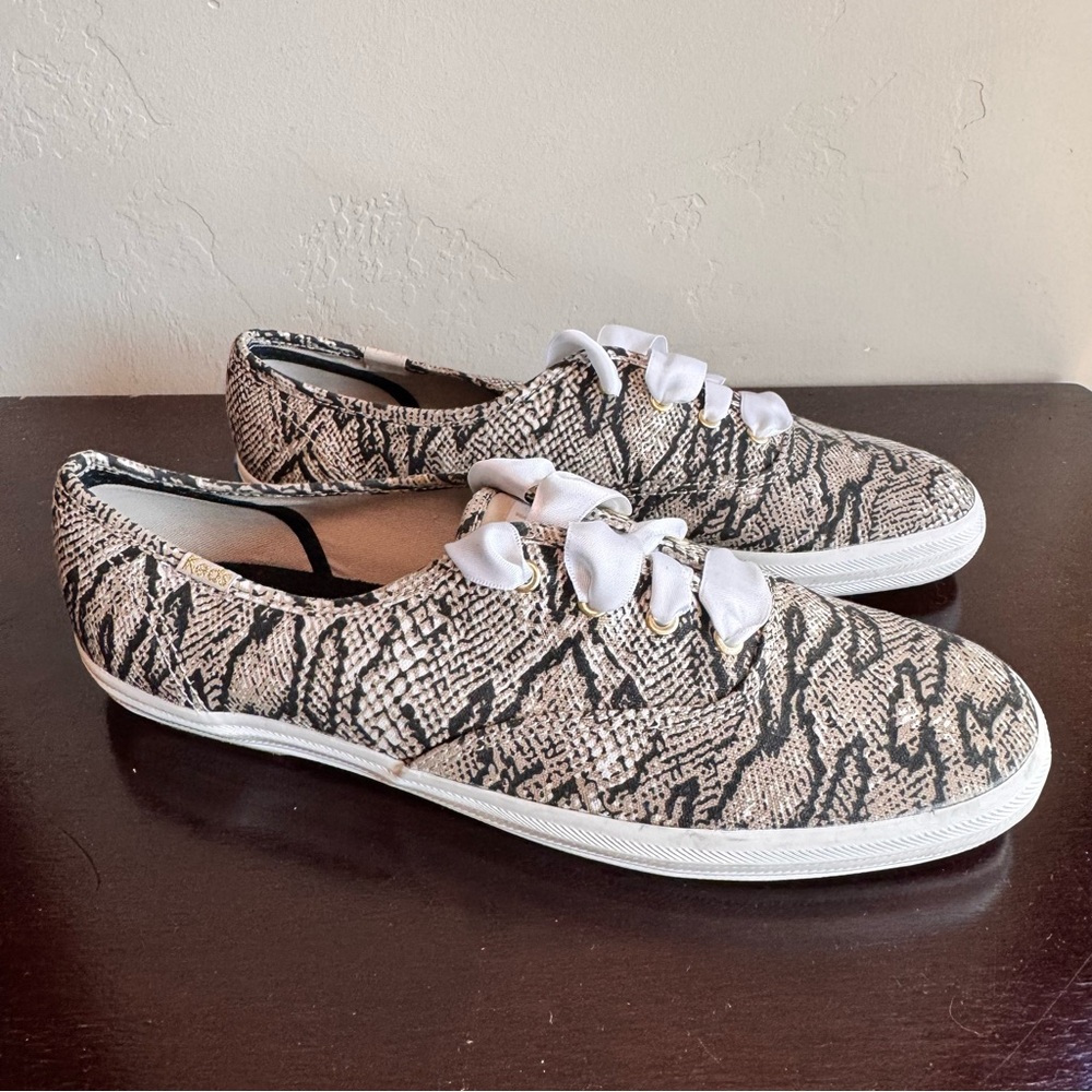 Keds Women’s Champion Snake Sneaker Snakeskin Print with Ribbon Laces